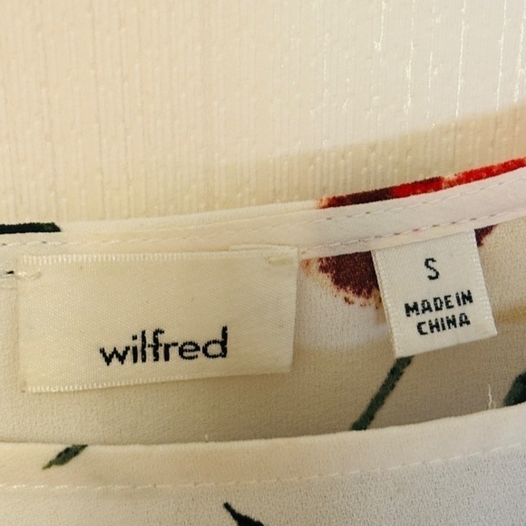 WILFRED Floral White Pozzi Cold Shoulder Blouse SZ Small - Picture 8 of 9